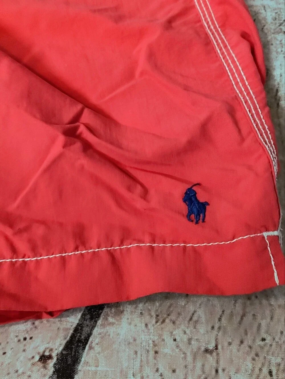 Polo Ralph Lauren Cargo Coral Red Vintage Swim Liner Shorts Medium Resort
